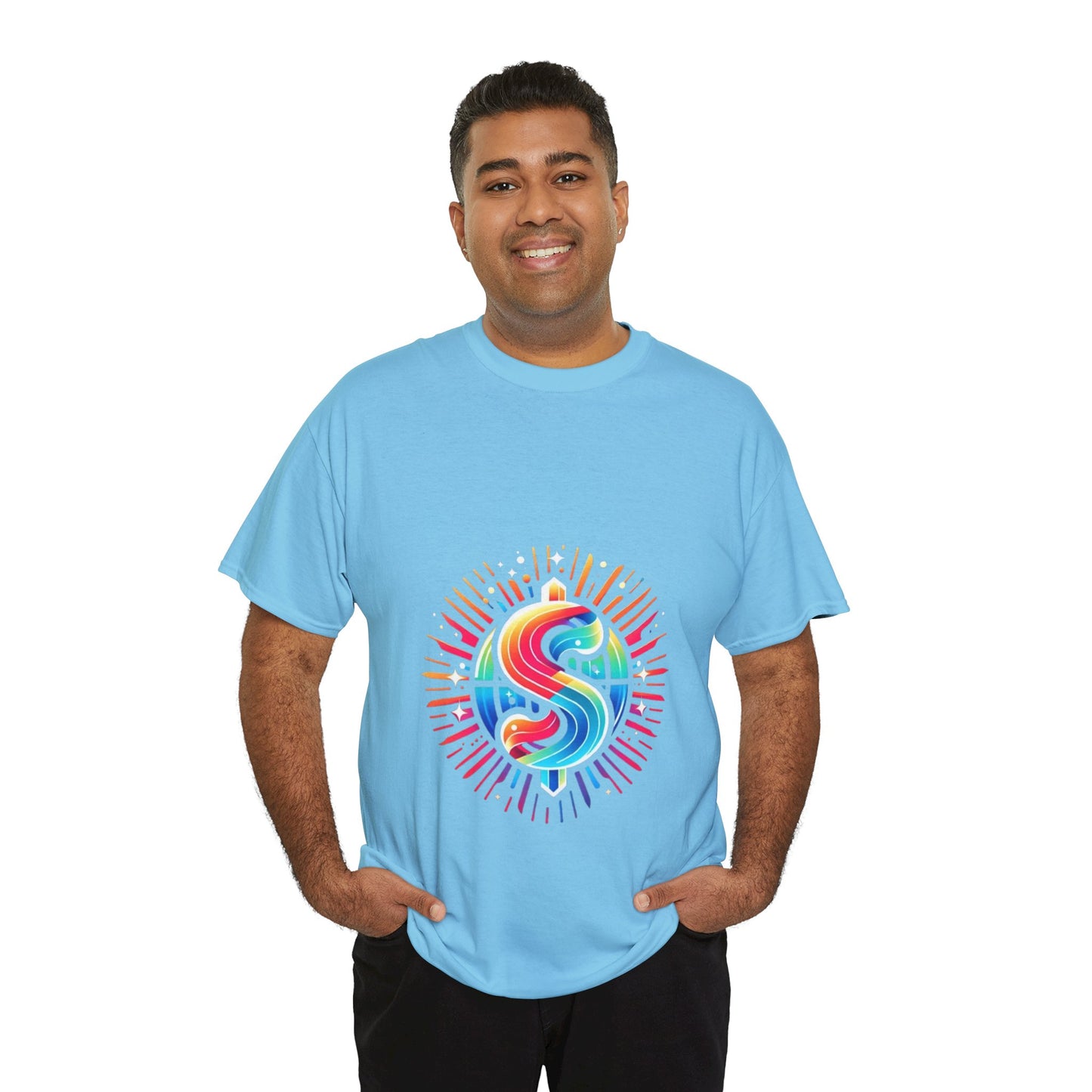 Vibrant Unisex Heavy Cotton Tee with Colorful Design