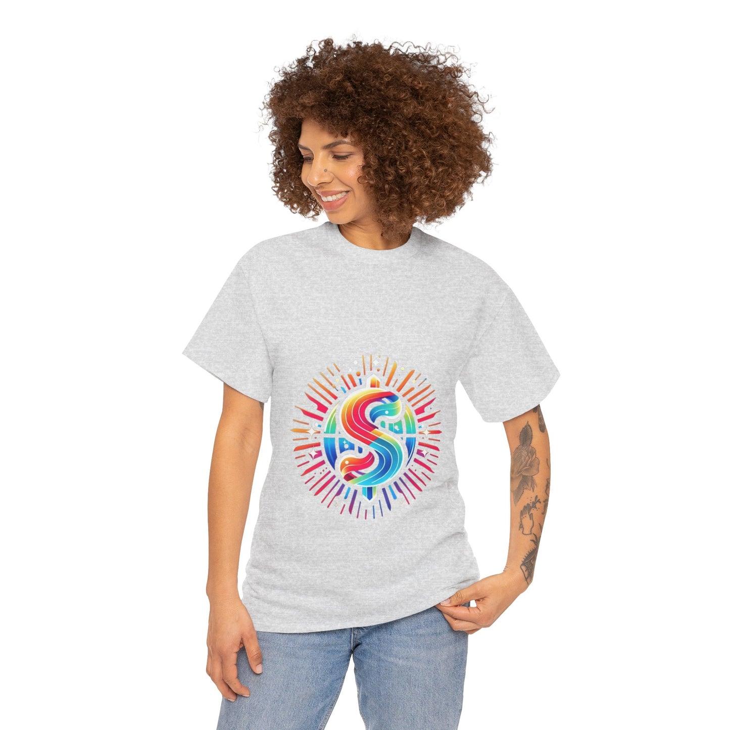 Vibrant Unisex Heavy Cotton Tee with Colorful Design