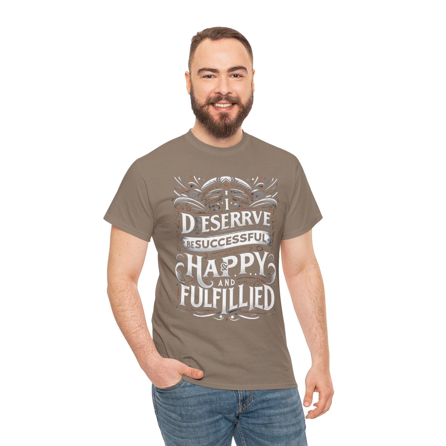 Retro Graphic Tee - 'Deserve Happier' Shirt