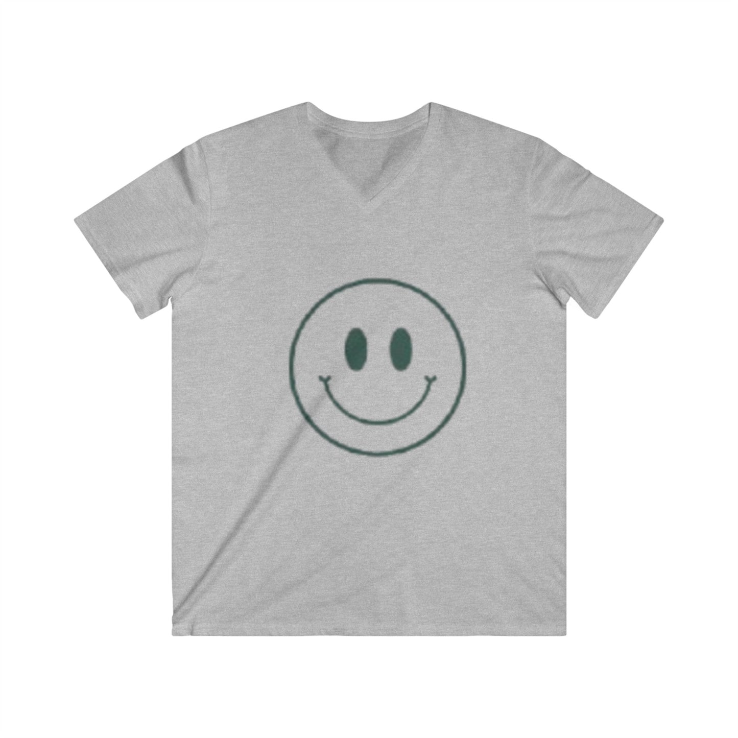 Men's Fitted V-Neck Tee - Happy Smiley Face Design