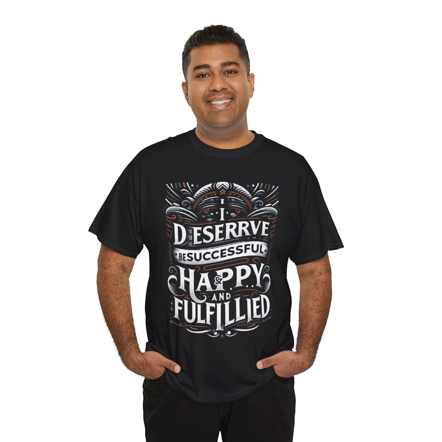Retro Graphic Tee - 'Deserve Happier' Shirt