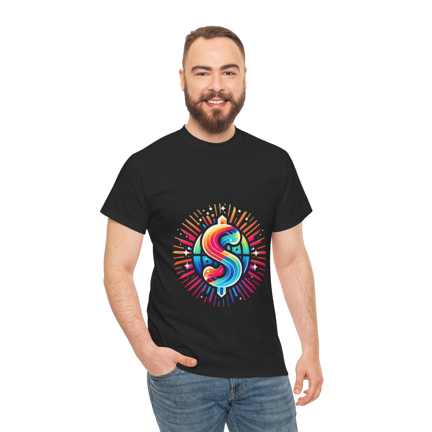 Vibrant Unisex Heavy Cotton Tee with Colorful Design
