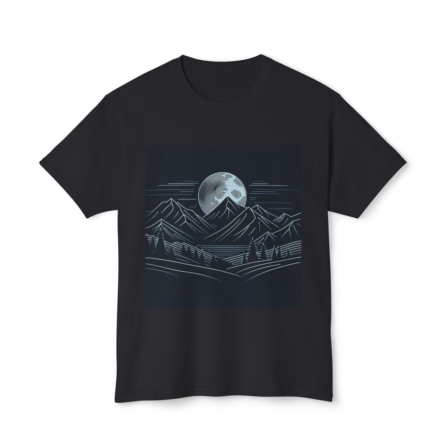 Mountain Moonlight Unisex HD Cotton T-Shirt | Nature Lover Gift