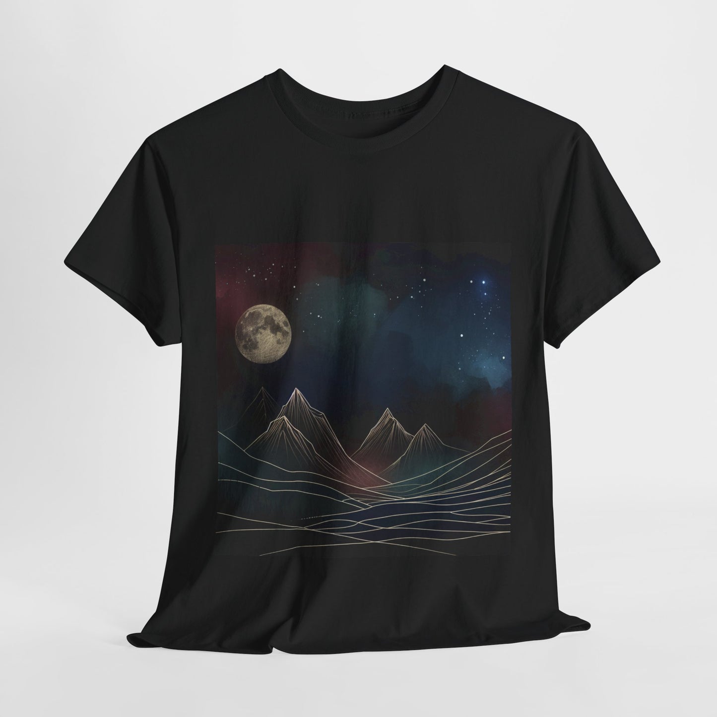 Night Sky Mountain Unisex Heavy Cotton Tee