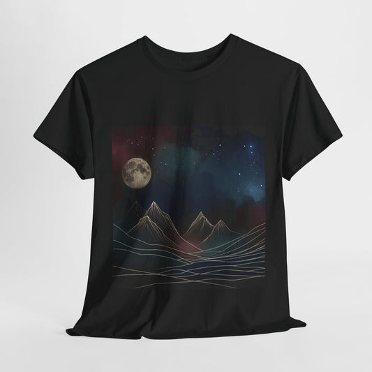 Night Sky Mountain Unisex Heavy Cotton Tee