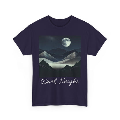 Dark Knight Unisex Heavy Cotton Tee - Celestial Mountain Design
