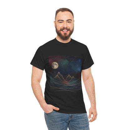 Night Sky Mountain Unisex Heavy Cotton Tee
