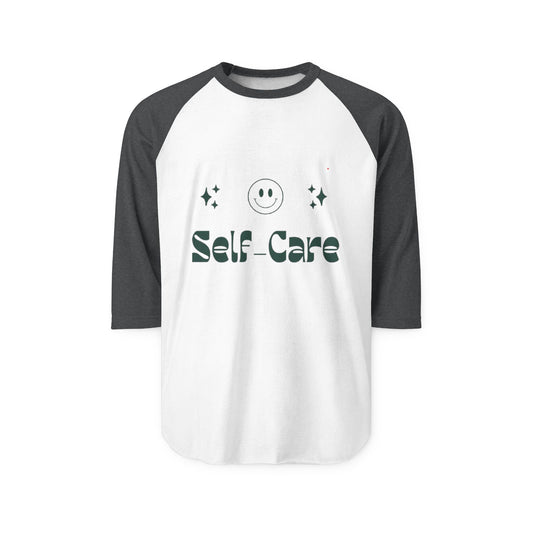 Self-Care Unisex Three-Quarter Sleeve Raglan Shirt - Positive Vibes Tee