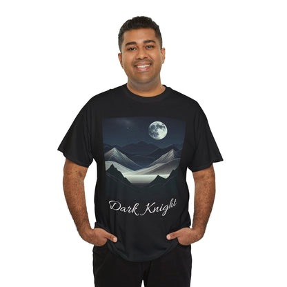 Dark Knight Unisex Heavy Cotton Tee - Celestial Mountain Design