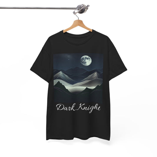 Dark Knight Unisex Heavy Cotton Tee - Celestial Mountain Design