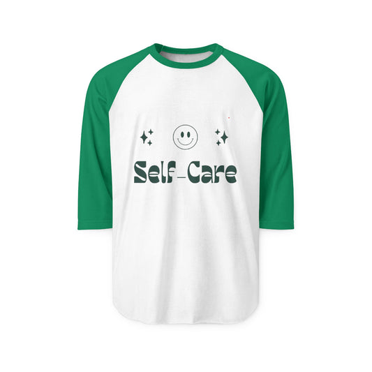 Self-Care Unisex Three-Quarter Sleeve Raglan Shirt - Positive Vibes Tee