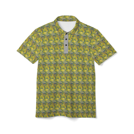 Vibrant Palm Print Unisex Polo Shirt - Perfect for Summer Adventures