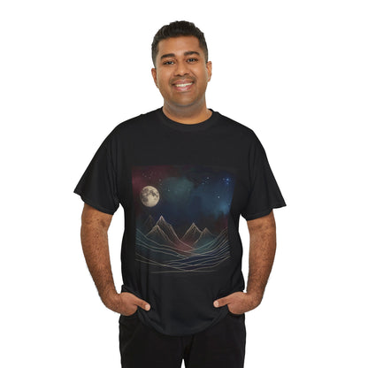 Night Sky Mountain Unisex Heavy Cotton Tee