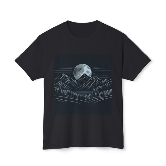 Mountain Moonlight Unisex HD Cotton T-Shirt | Nature Lover Gift